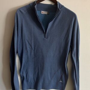 KJUS Men's Blue  Wool Quarter-Zip Performance Sweater